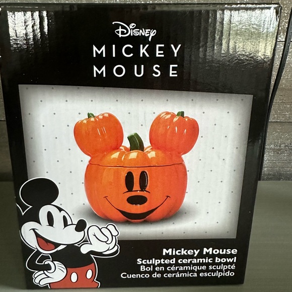 SOLD Disney Mickey Mouse Ceramic Pumpkin Canister Candy Jar - Picture 3 of 4